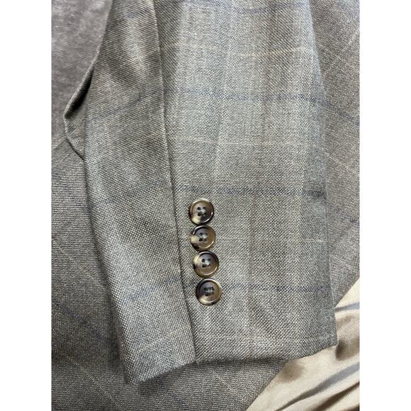 Jos A Bank Mens 40S Gordon Wool Silk Gray Black Houndstooth Plaid Sports Coat - Picture 3 of 8